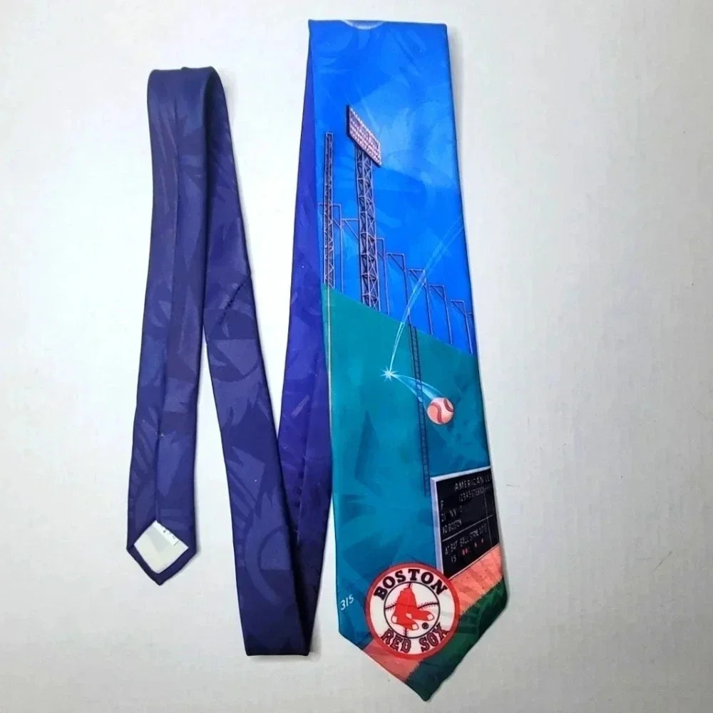 RALPH MARLIN BOSTON REDSOCKS Men's Necktie Vintage - Picture 3 of 7